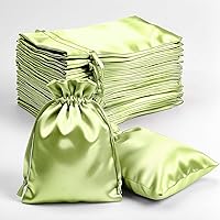 Vista 15 de Efavormart - Paquete de 60 bolsas de satén verde cazador para fiesta de boda, bolsa con cordón para regalo, 6 x 9 pulgadas