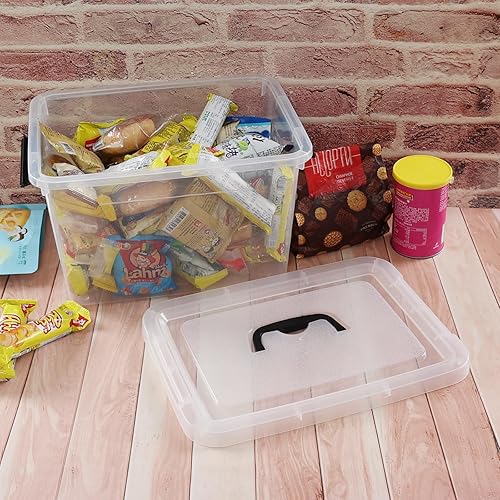 Miniatura 7 de Ggbin Caja de almacenamiento de plástico con pestillo de 12 cuartos de galón, contenedor de almacenamiento con tapa transparente