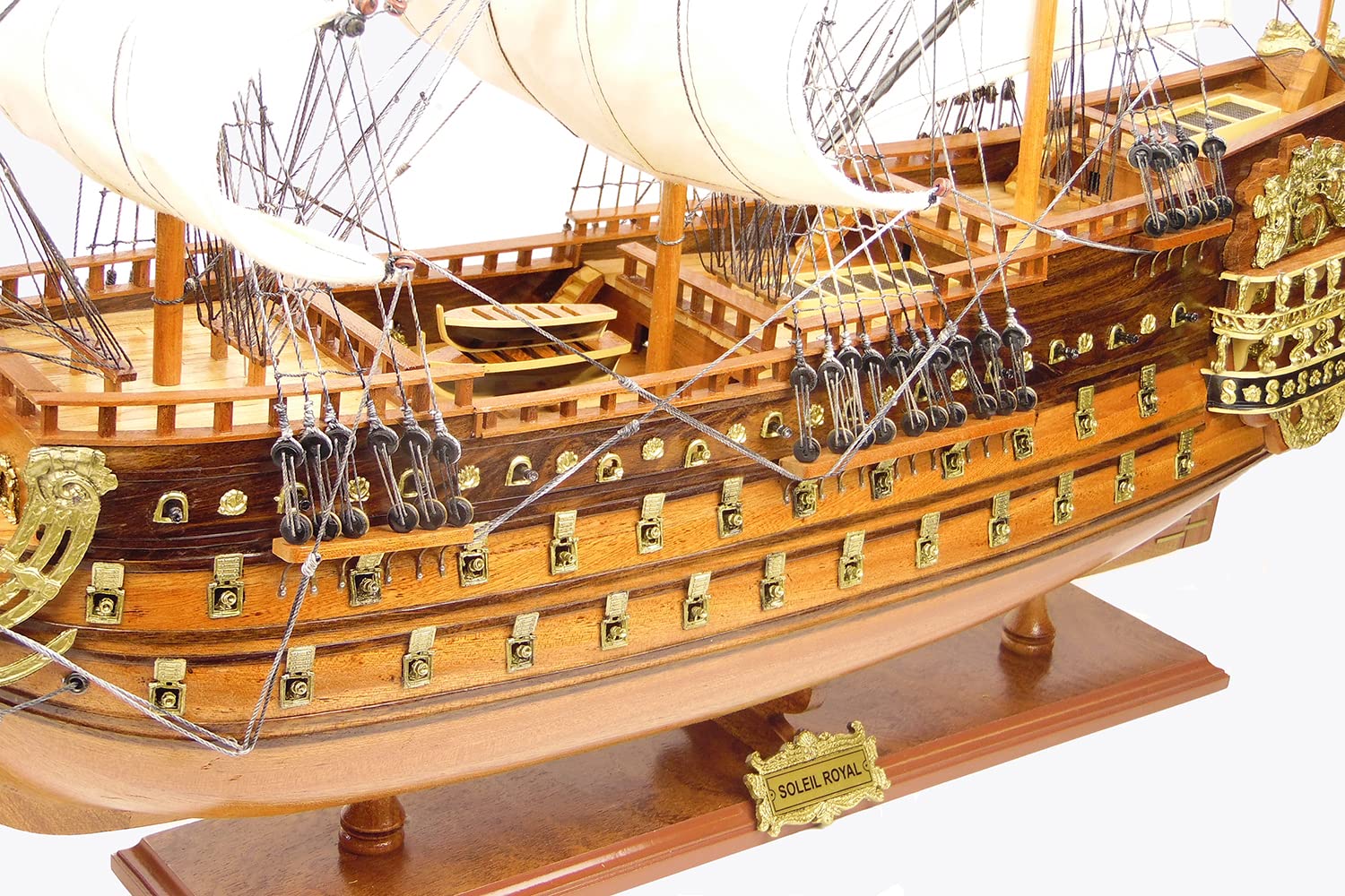 Schiffsmodell Soleil Royal │ Modellschiff │Segelschiff │ Premium-Modell │90cm Länge - 80cm Höhe (Soleil Royal)