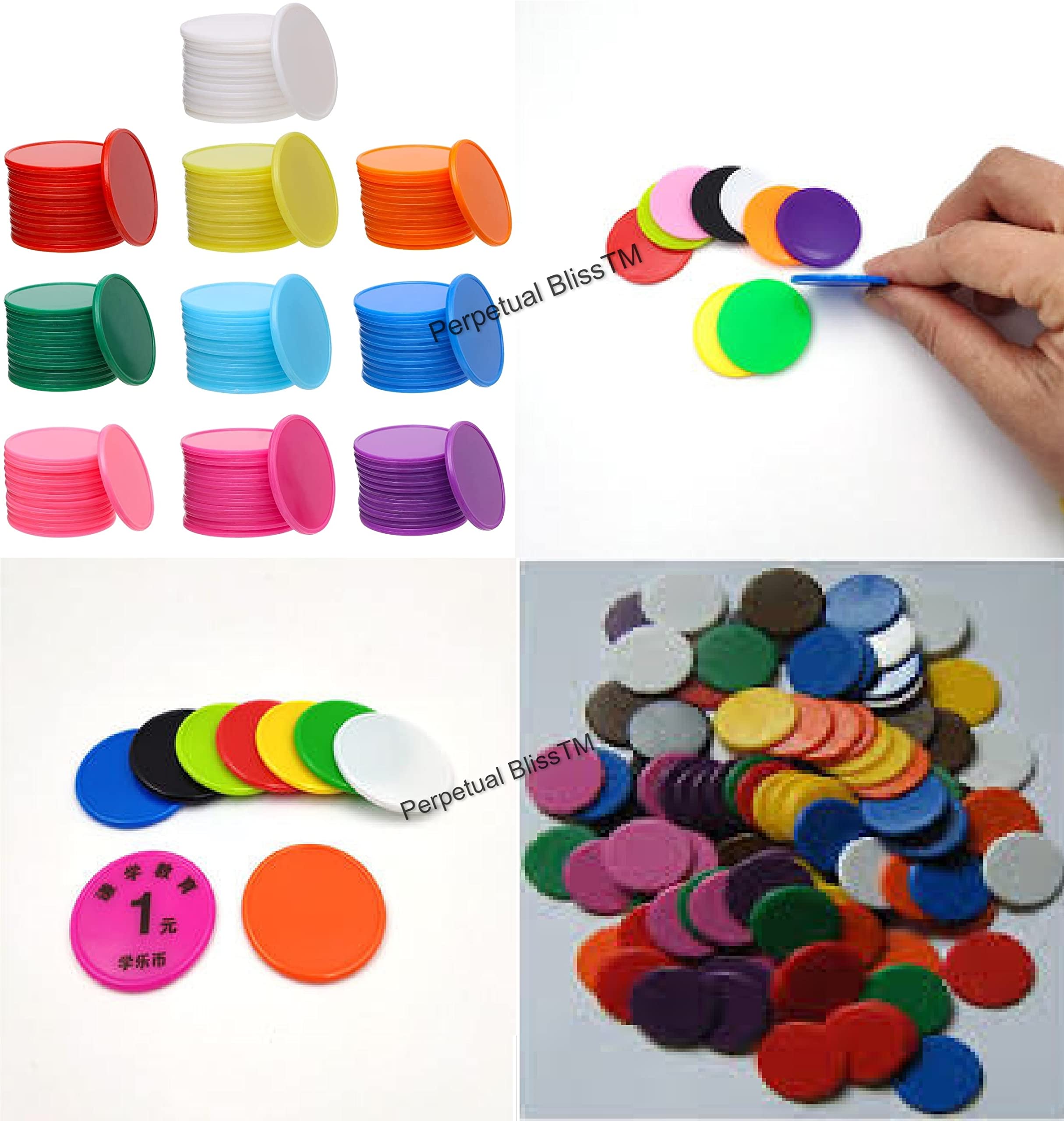 Buy Perpetual Bliss 300 Pc Plastic Plain Token/Coins/Chips Mixed Colours  Math Counters for Kids Board Game Tokens (Set of 300) Online at Low Prices  in India - Amazon.in