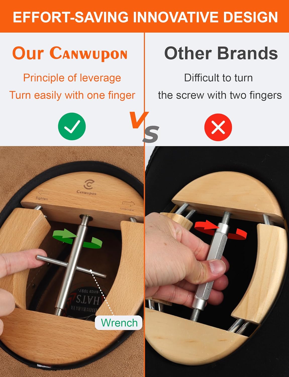 Hat Stretcher for Fitted Cowboy Hats Stretchers for Men - Expander Extender Shaper Widener Large Size Enlarger - Image 4