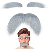 Fake Mustache and Eyebrows Self Adhesive Fake Beard Novelty Costume Facial Hair for Cosplay Halloween Party