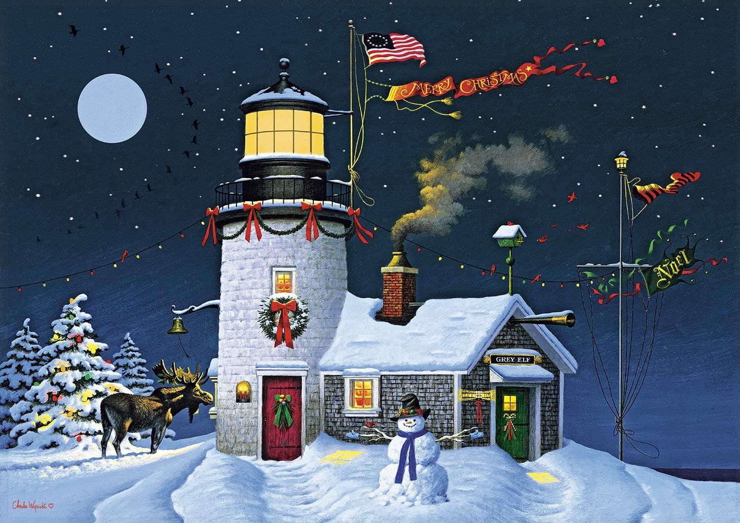 Buffalo Games - Charles Wysocki - Take Out Window - 300 Piece Jigsaw Puzzle for Adults -Challenging Puzzle Perfect for Game Nights - Finished Size is 21.25 x 15.00