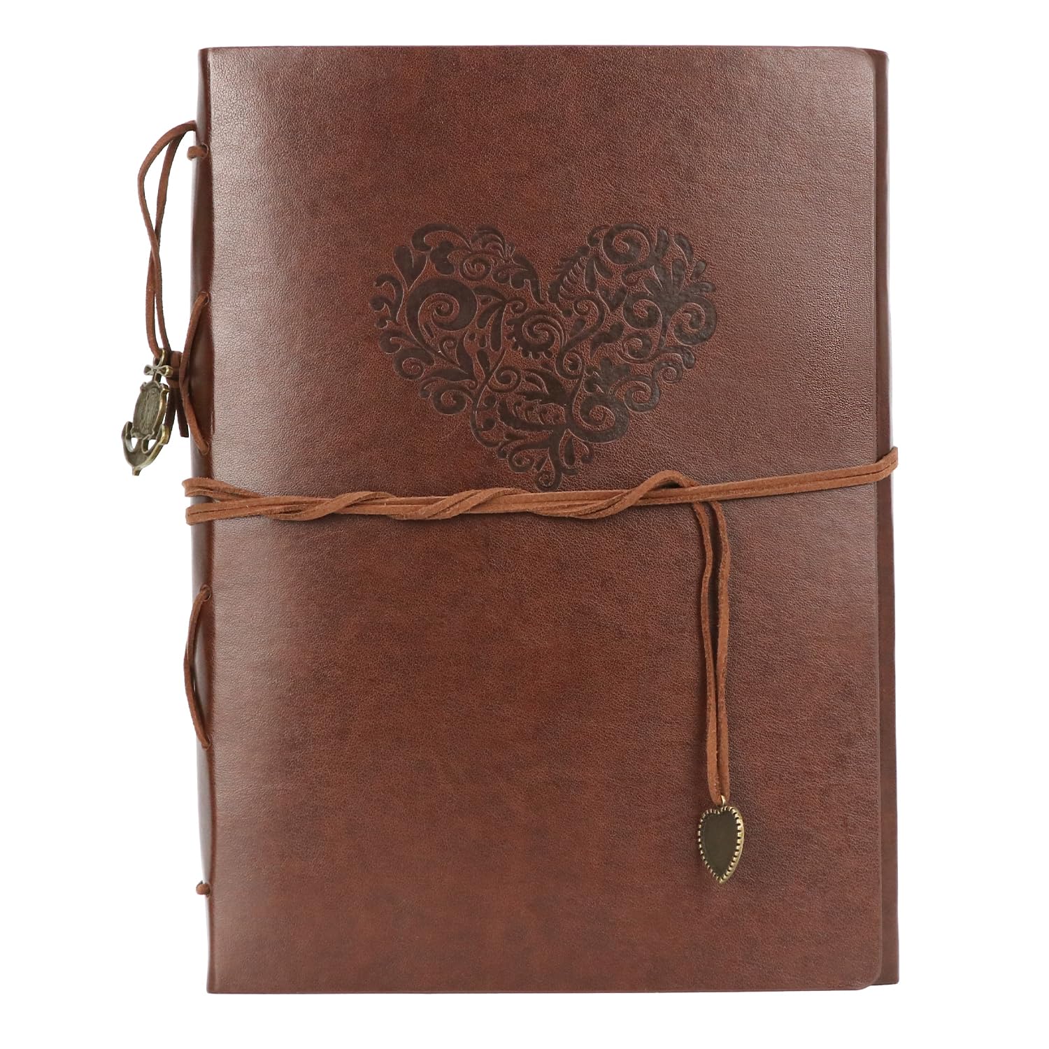 Album Fotografico Vintage In Pelle Yileey - 60 Pagine Nere, 28x21cm, Con Stencil E Adesivi Per Scrapbooking - Foto 12