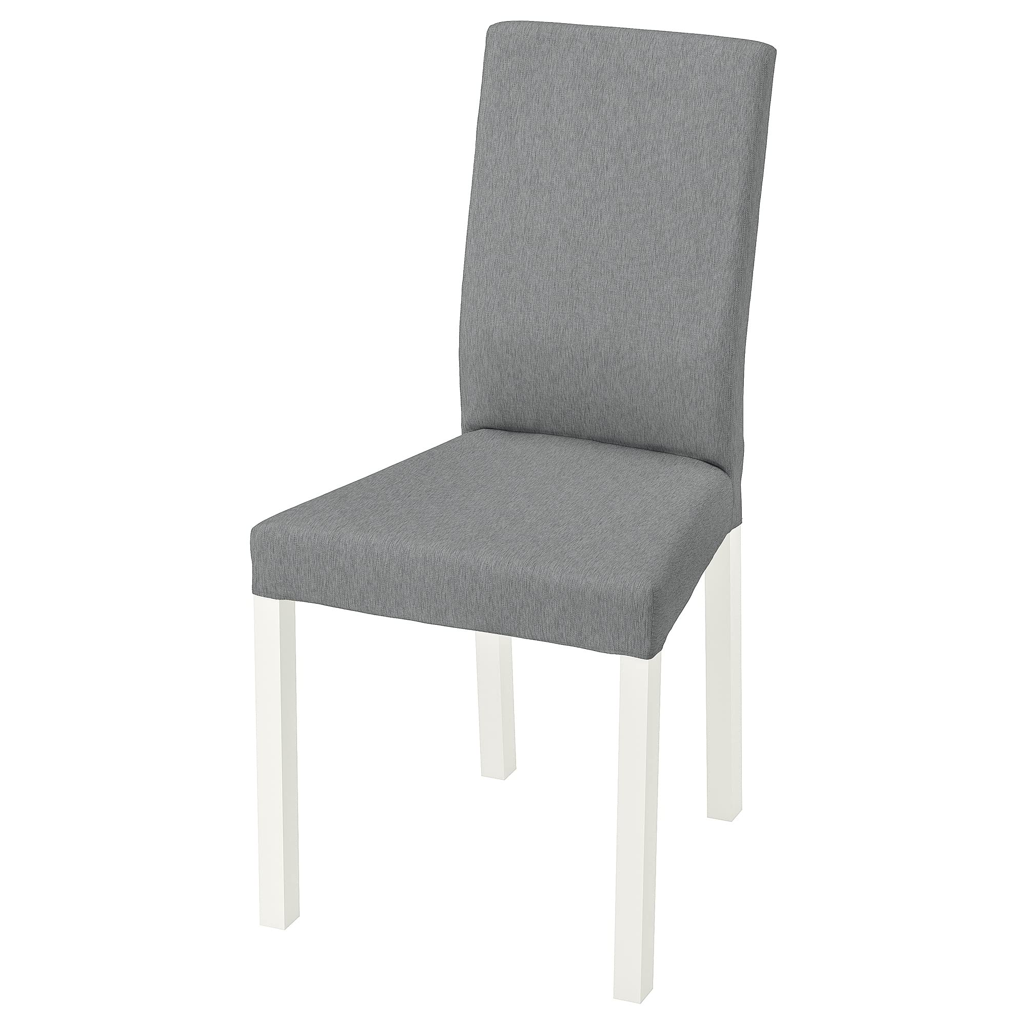 Chaise KÄTTIL ProTuning assise tissu gris Knisa et piètement blanc design
