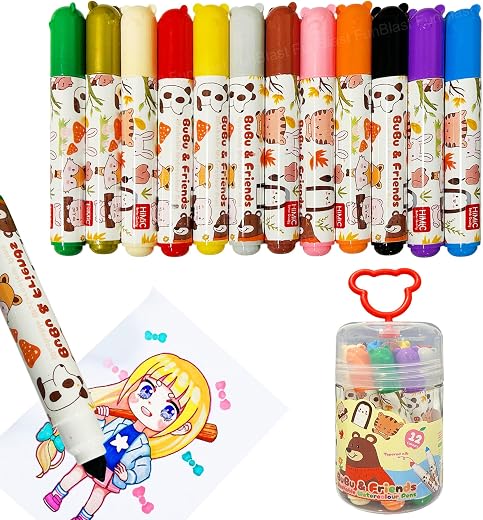 FunBlast Colour Pens - Washable Water Colour Pens, Colouring Kit Art Markers Colour Sketch Pens Set for Kids, Artists Sket...