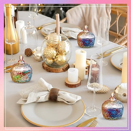 Miniatura 5 de Tanlade 8 tarros de caramelo con tapa, tarros de boticario con tapas, platos de dulces con tapas, tarro de cristal para bufé, caja de joyería de