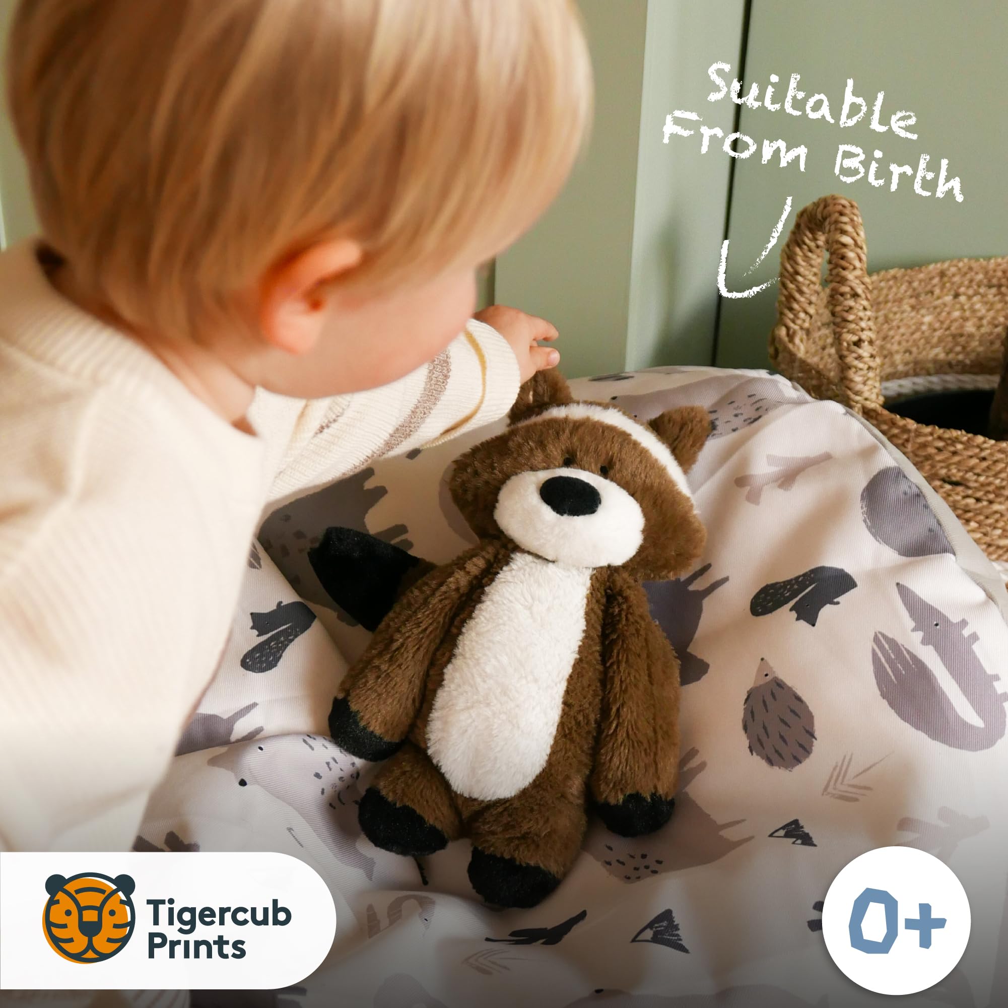 Tigercub Prints Ralphy the Raccoon - Soft Toy 25cm, Brown, Black, White - Image 3