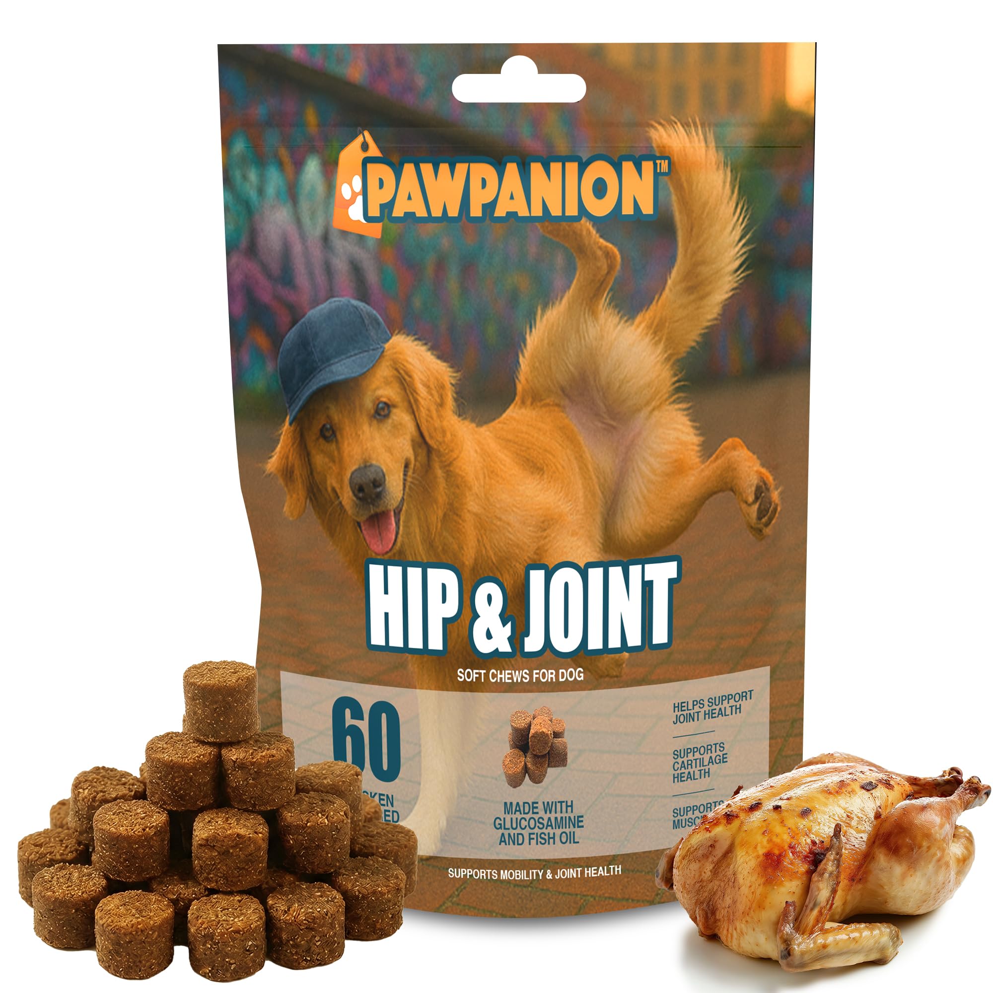 Dog Hip and Joint Soft Chews with Glucosamine, 60 Count