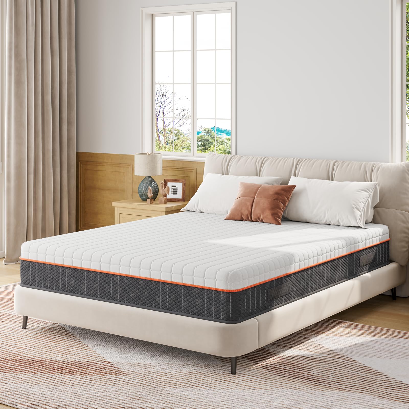 Vesgantti Matelas Mousse 90x190x16cm, Matelas en Mousse à Mémoire de Forme en Gel, Fermeté Moyenne, 7 Zones de Confort, Soutien Parfait, Oeko-Tex (Blanc)