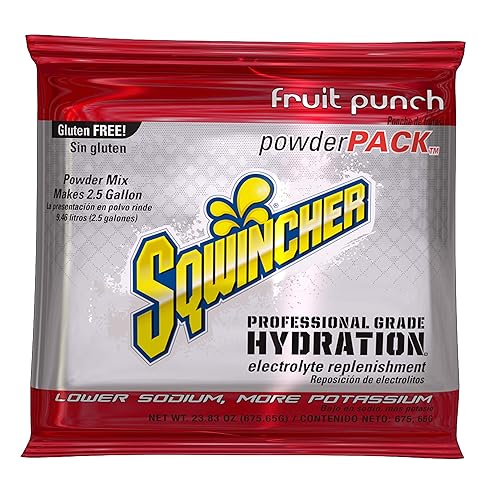 Sqwincher Paquete de polvo concentrado de polvo con sabor a ponche de frutas de 23.83 onzas (paquete de 32)