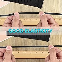 Vista 4 de Coopay 200 yardas de largo, 1/4 pulgadas de ancho, cuerda elástica plana, cuerda elástica pesada para coser proyectos de bricolaje, artes y Blanco