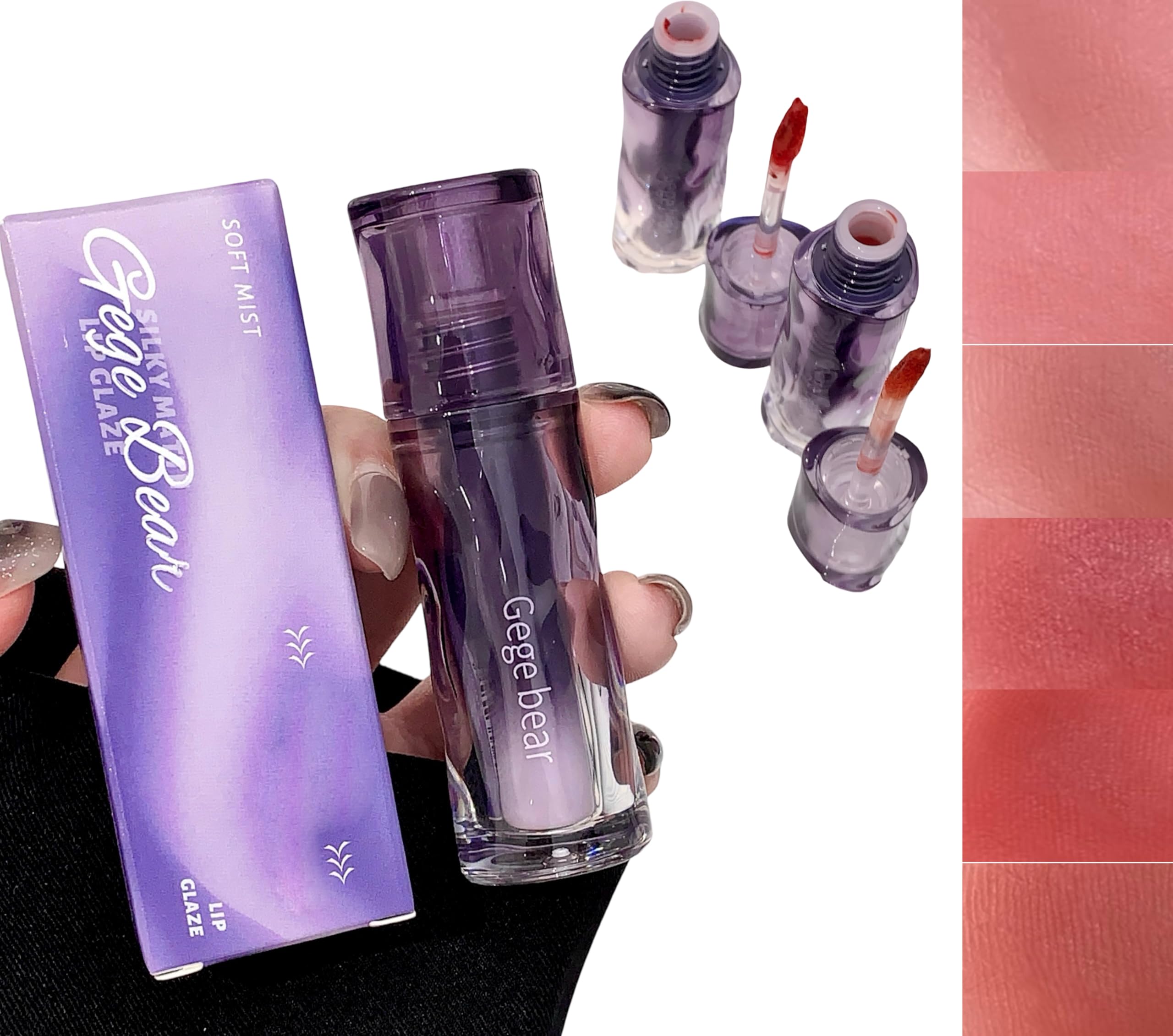 Gege Bear Soft Mist Silky Matte Lip Glaze | Rich Color with 24-Hour Stay | Perfect for Day-to-Night Wear | Flawless Finish with Natural Matte Shades to Suit Every Skin Tone (04# A Page of Roses, 3g)-image-16