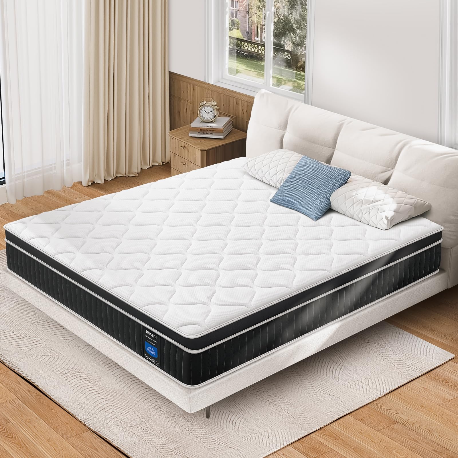 Full Mattress 12 Inch, Full Size Hybrid Mattresses in a Box, Memory Foam Full Mattress Made of Individually Pocketed Springs for Support and Pressure Relief, Medium Firm
