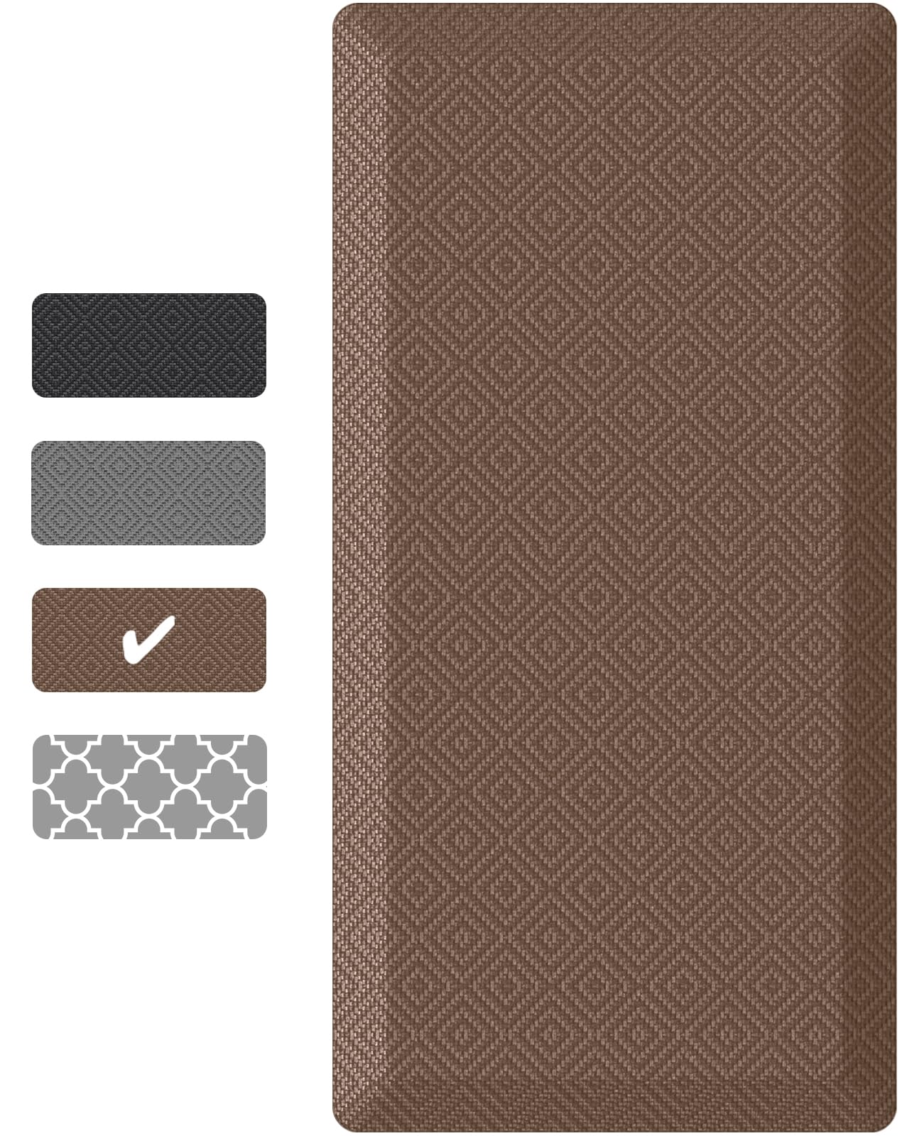 Ophanie Kitchen mats for Floor, 9/10 inch Thick, Kitchen Rugs, Anti Fatigue Standing Cushioned Mat, Waterproof,Comfort Ergonomic mat for Office, Home, Sink, 20''x39'' Brown Non-Slip Bottom