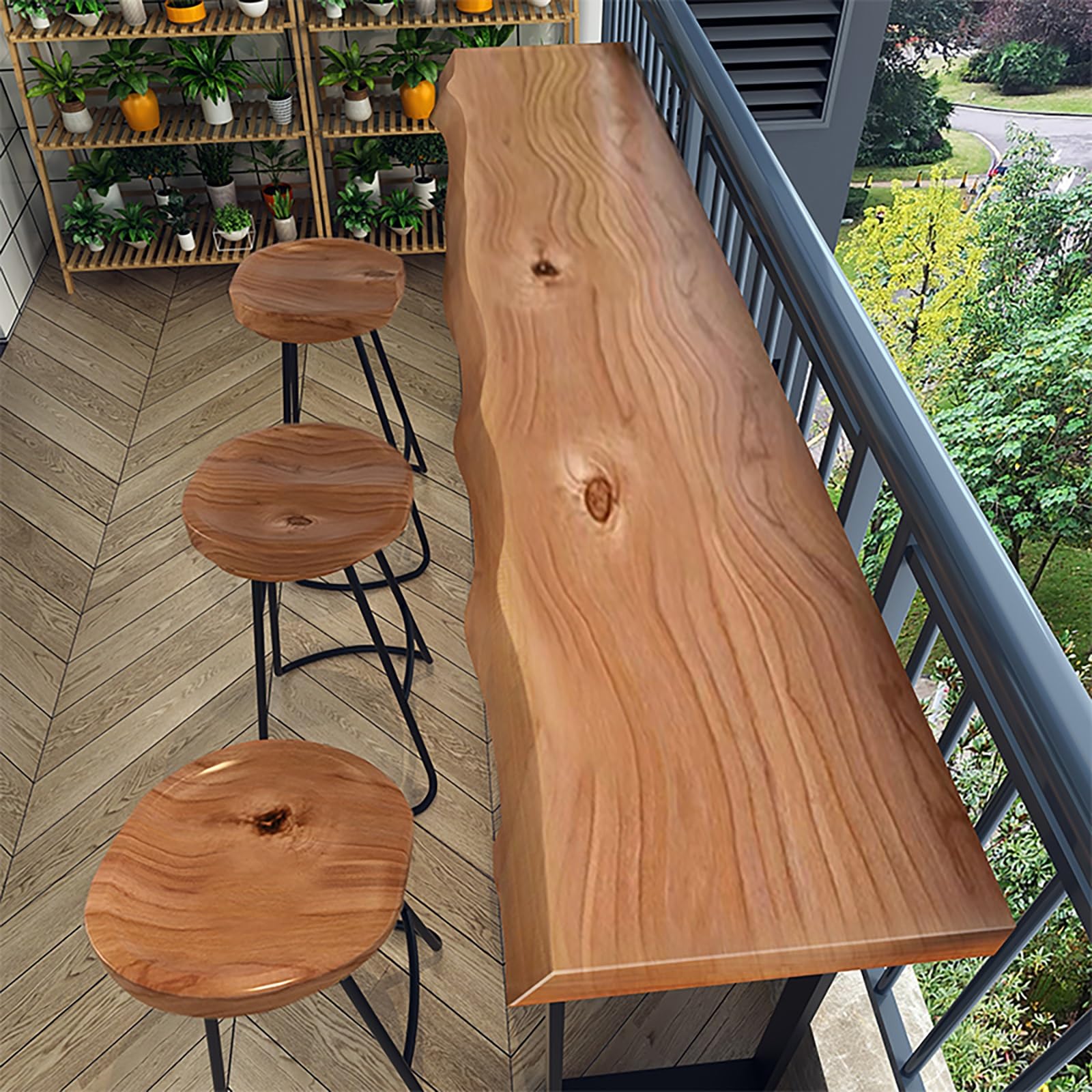 Tavolino stretto moderno in legno da bar rettangolare con poggiapiedi per spazi ristretti soggiorno cucina