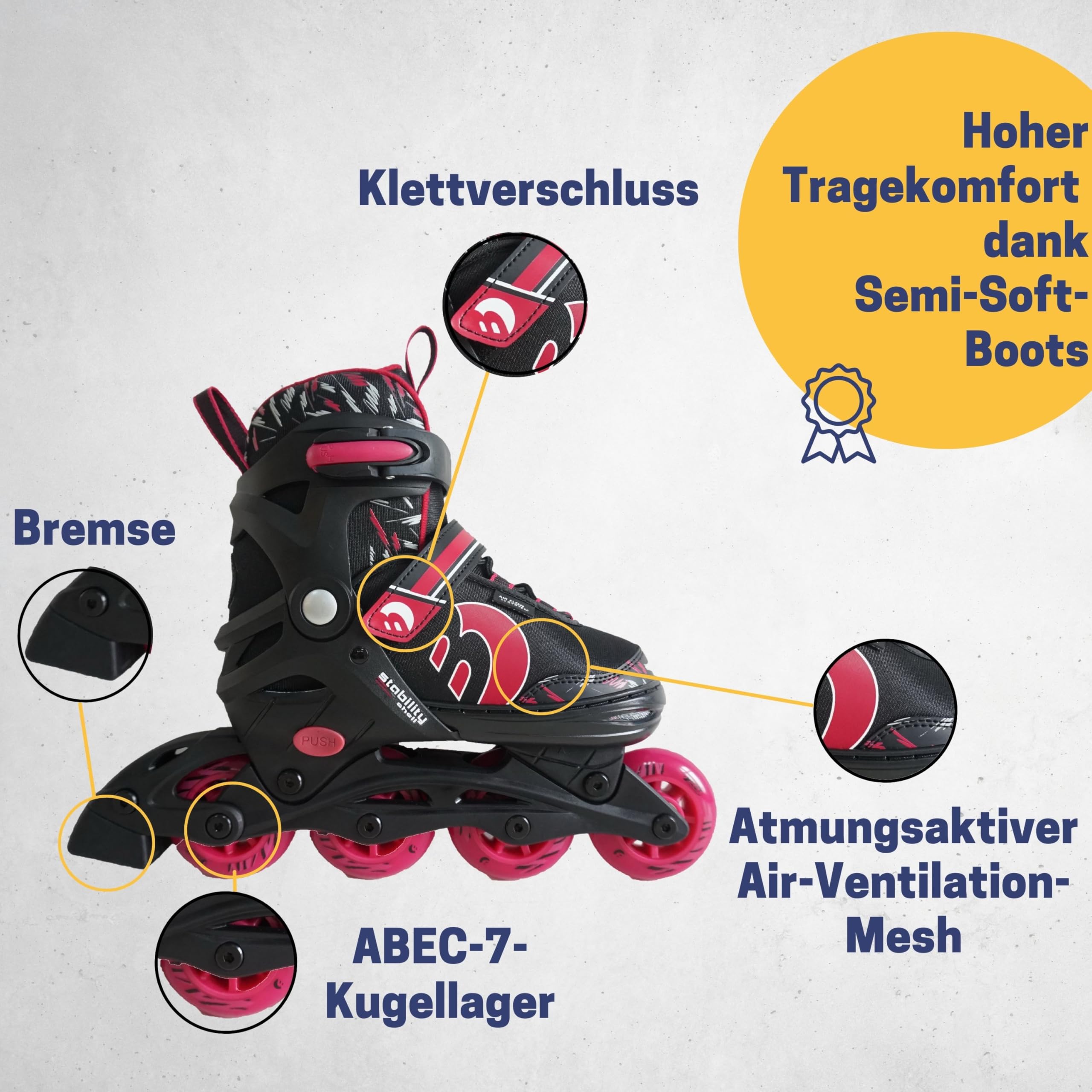 Best Sporting Inline Skates Kinder I Rollschuhe größenverstellbar