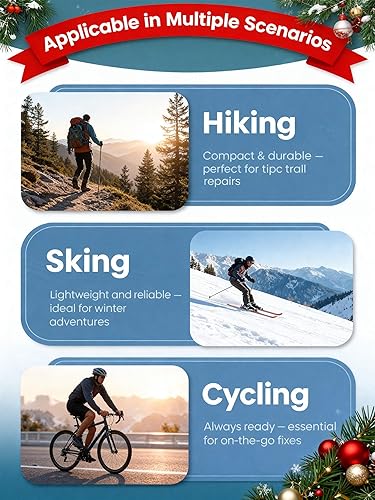 Miniatura 7 de Multiherramienta de copo de nieve 18 en 1, acero inoxidable, paquete de 2 con mosquetones, abrebotellas, llave, regalo ideal de Navidad para