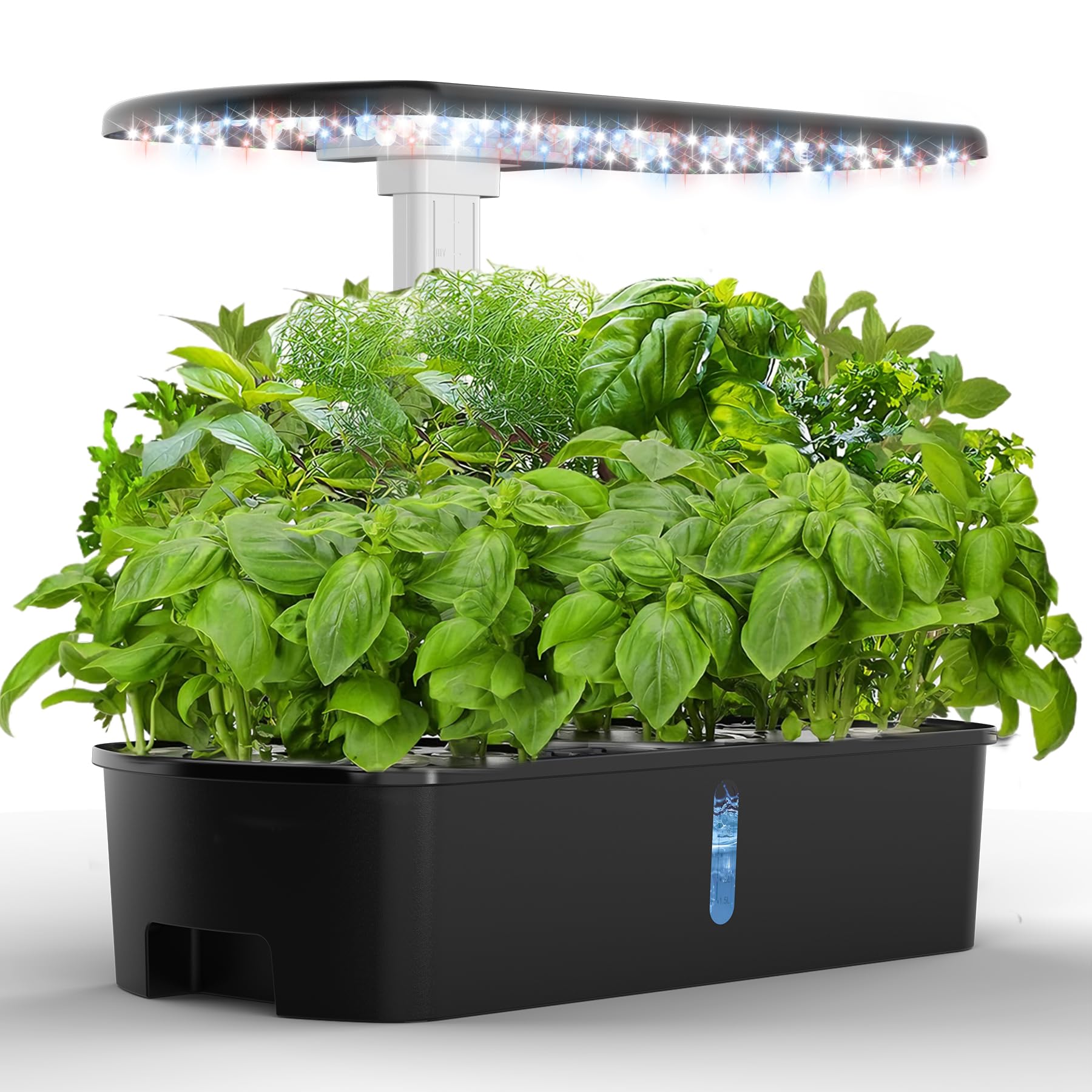 Large Hydroponics Growing System, 12 Pods Smart Indoor Herb Garden with LED Lights, Height Adjustable Gardening System for Home, Kitchen, Gardening Gifts for Father & Mother, Black