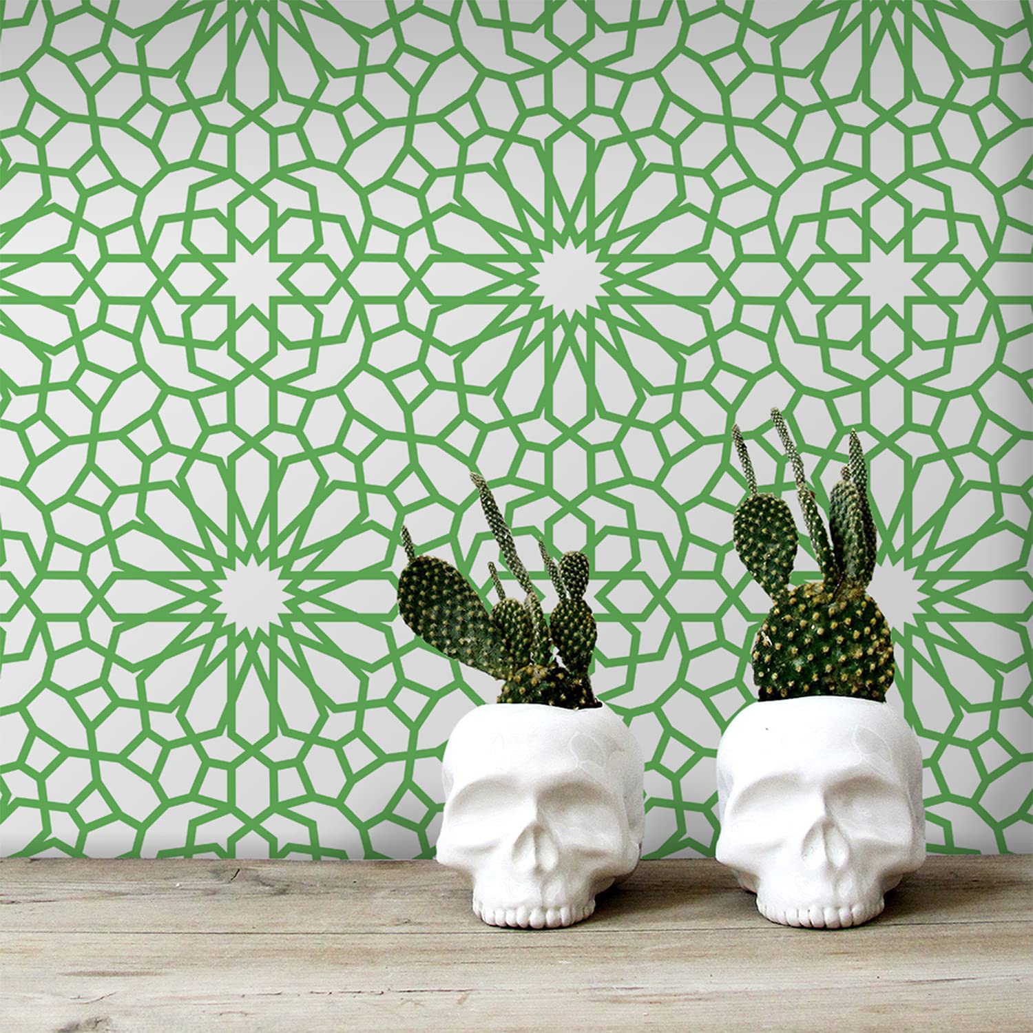 Papier peint floral géométrique 250x250cm en latex pour mur et meuble