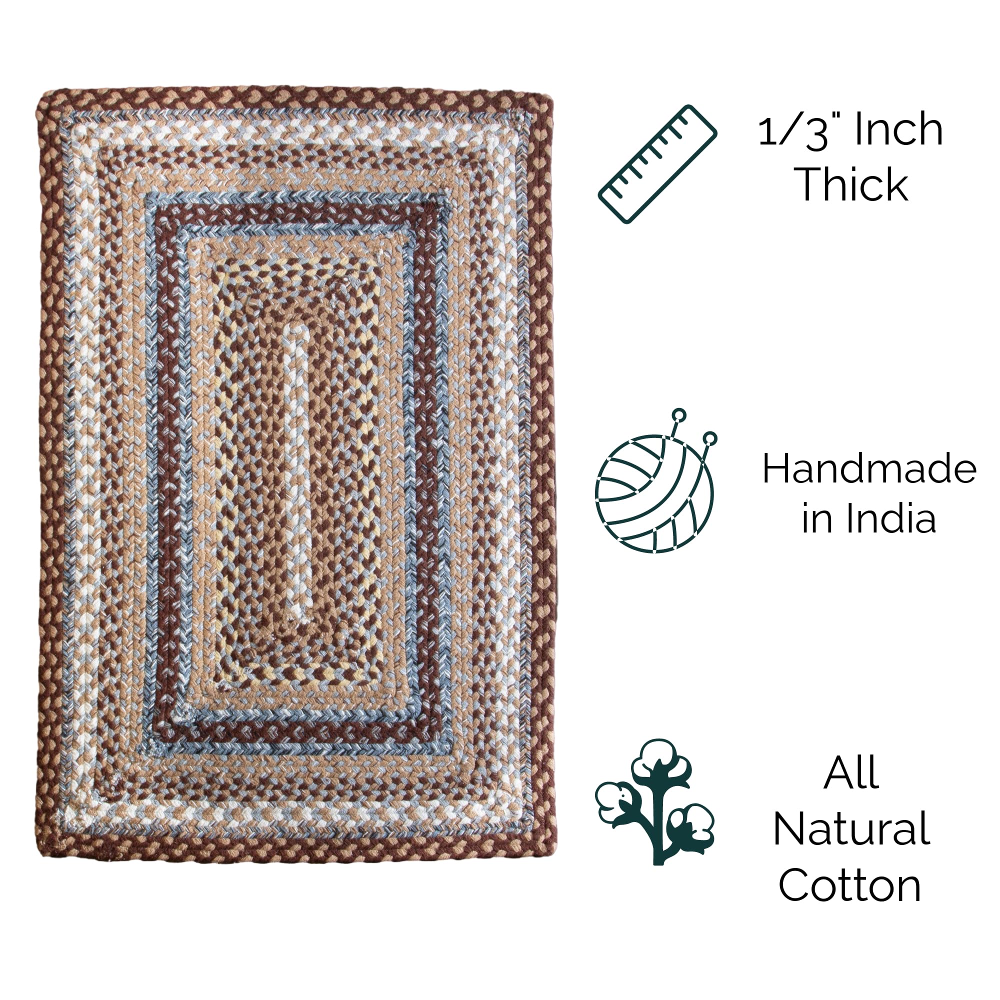 Super Area Rugs 20x30 Farmhouse Braided Rug - Natural Cotton Braided ...