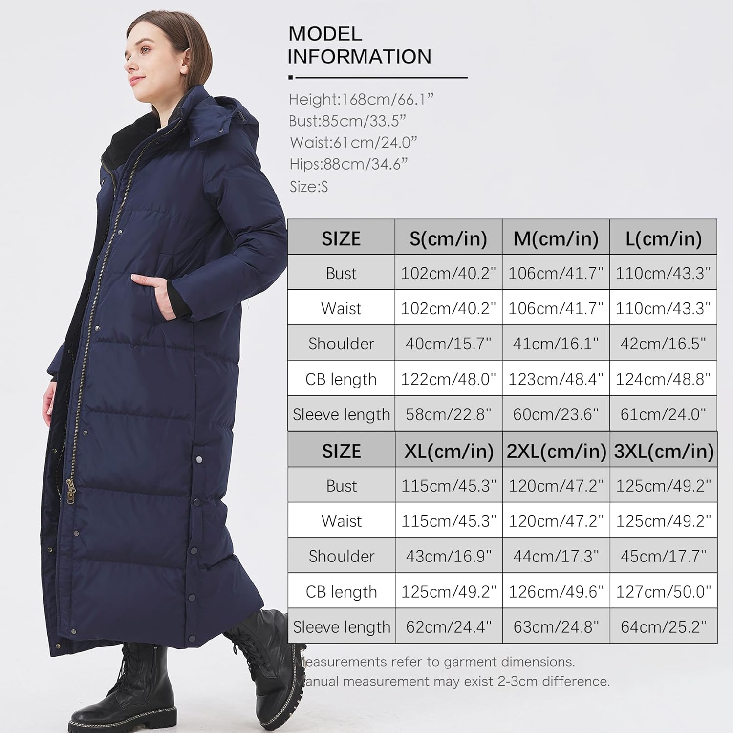 Women's Extra Long Thickened Down Jacket with Thermal Lining,Full Length Winter Puffer Down Coat with Hem Slit - Image 7
