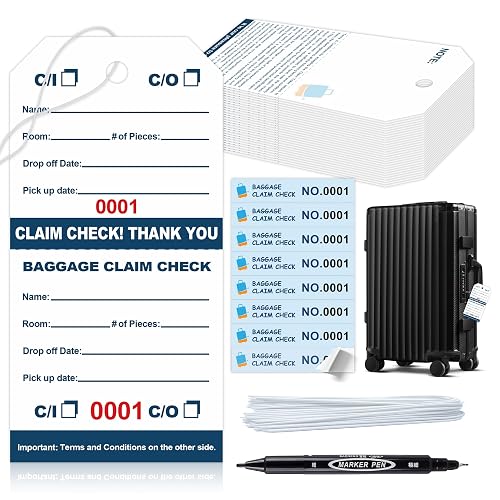 GLDTPOZK 500 Pcs Hotel Luggage Claim Tags 001 to 500