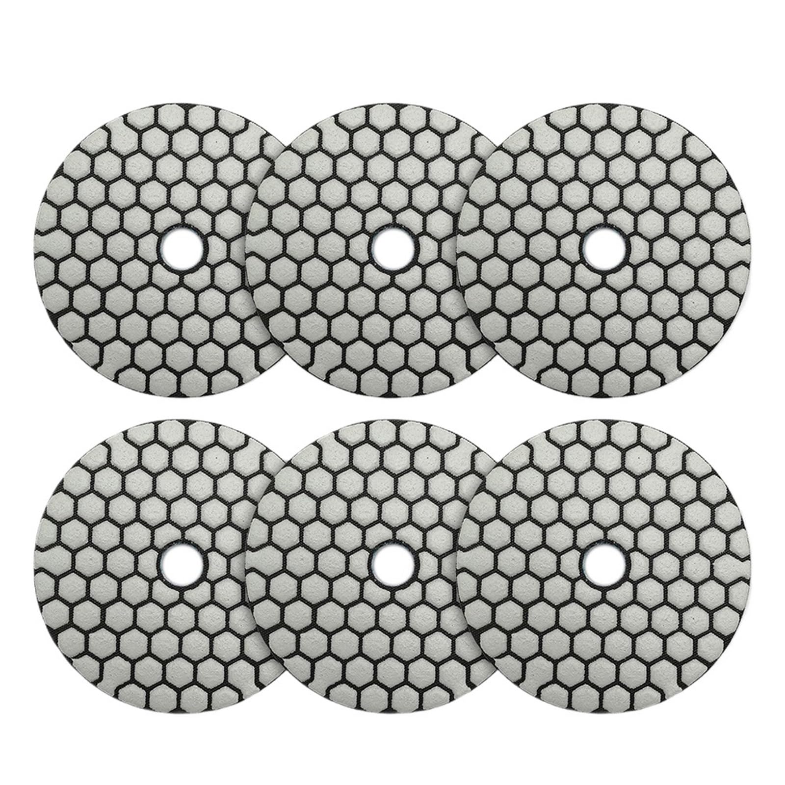 Almohadillas de pulido 6/7 Uds. Almohadilla de disco pulido diamante 4 pulgadas y 100mm grano 50 for pulidor cerámica granito mármol lijado(6pcs Grit 50)