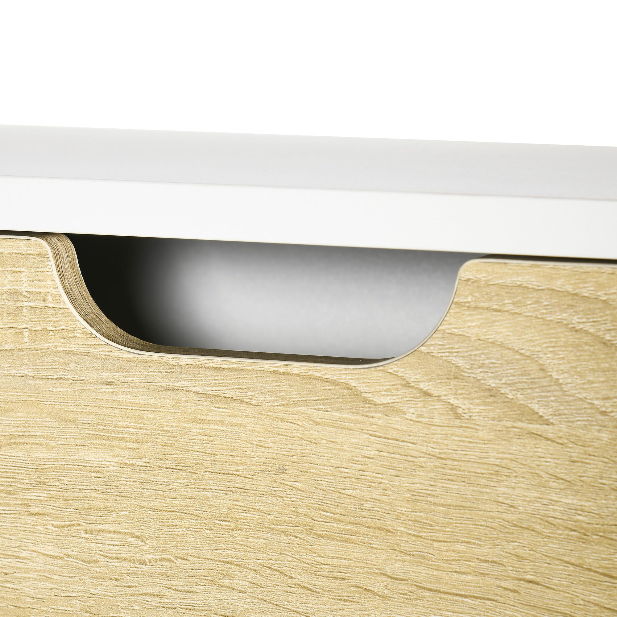 HOMCOM Escritorio Plegable de Pared con estantes Efecto Madera Natural