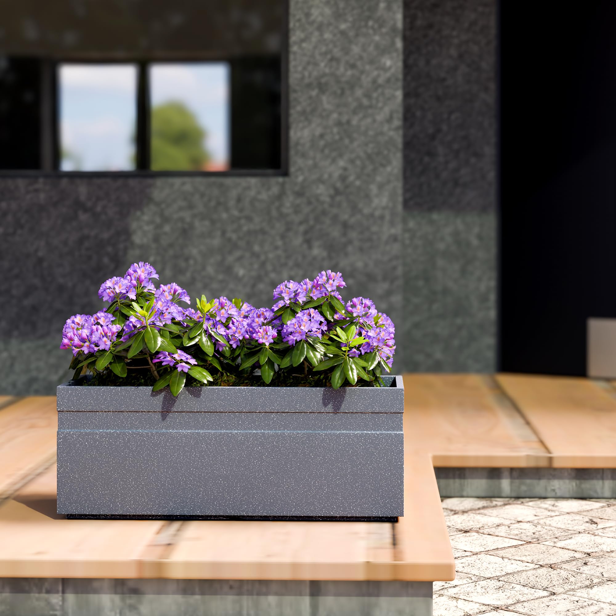 YUCCABE ITALIA FOXB GT 21 INCH Rectangle Pots for Plants Highly Durable Polymers Lightweight Indoor Outdoor Flower Pot Gamla Tree Planter Container Planters for Living Room, Balcony Garden