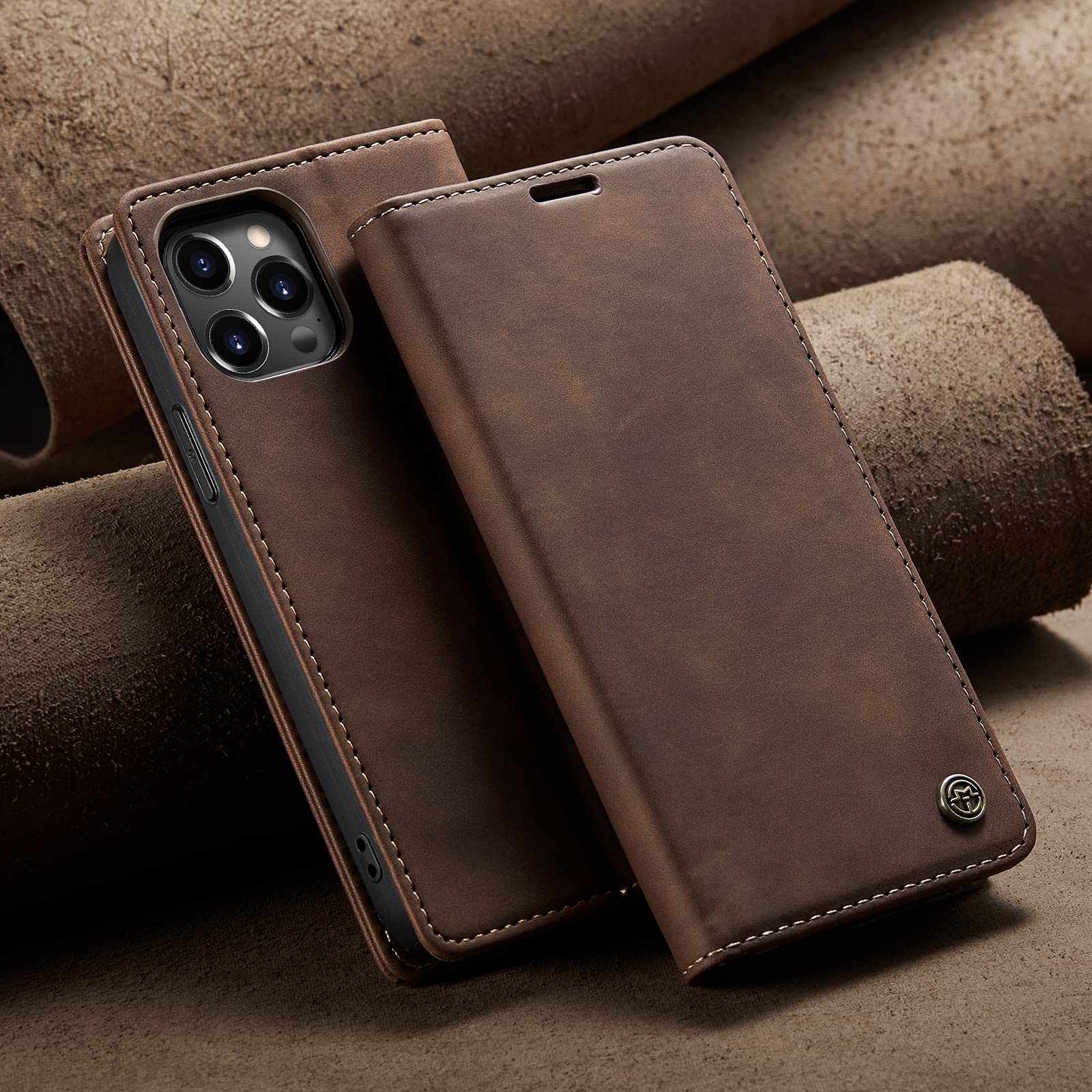 Excelsior Premium Retro PU Leather Wallet Flip Case Cover Compatible with Apple iPhone 15 Pro (Coffee) (B0CQPKYN98) Amazon Price History, Amazon Price Tracker