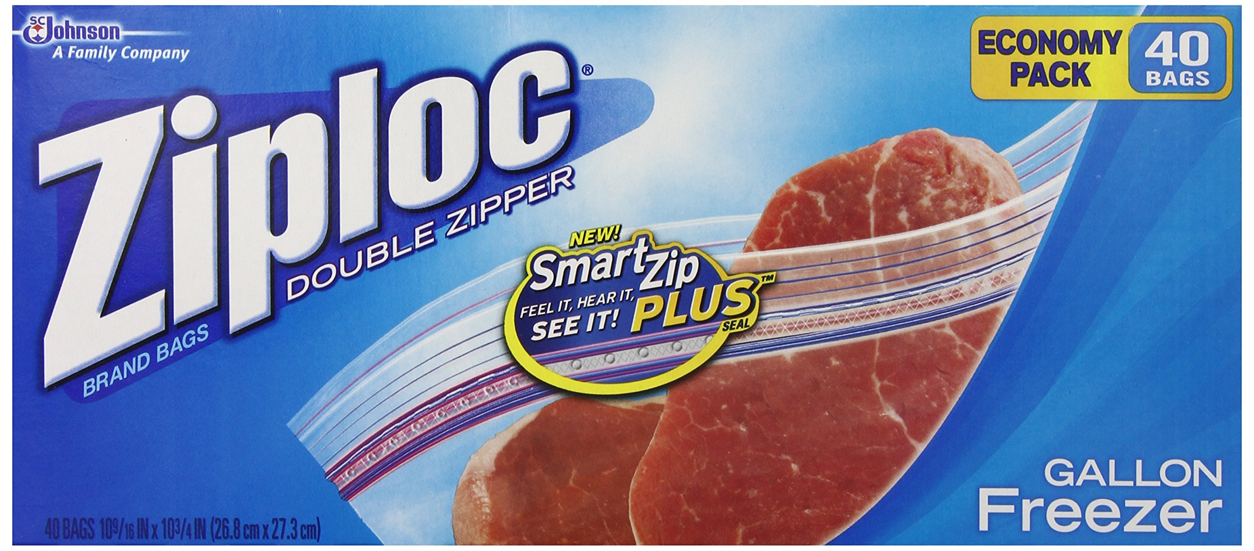 Ziploc Gallon Economy Pack Freezer Bag, 40 Count