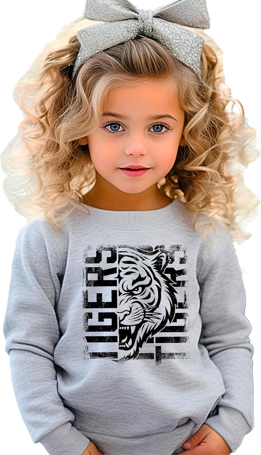 Olive Loves Apple Tigers Sports Unisex Sweatshirt for Adults, Teens, & Kids School Sports Team Pride Sweater