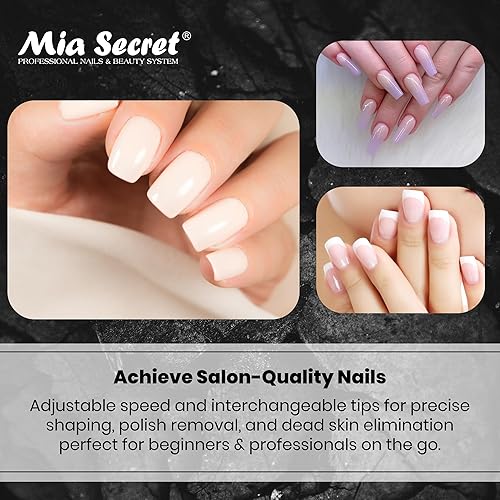 Miniatura 6 de Mia Secret Pro-Speed - Taladro de uñas recargable para uñas acrílicas color blanco seguro y conveniente herramienta de manicura y pedicura para