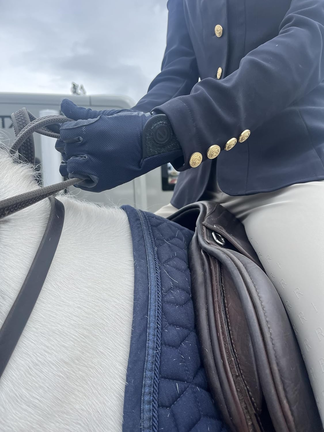 eGlove - eQUEST GripPro X-LITE Horse Riding Gloves - Lightweight, Breathable, Grippy Non-Slip Material - Comfort Mesh Back - Touchscreen Gloves