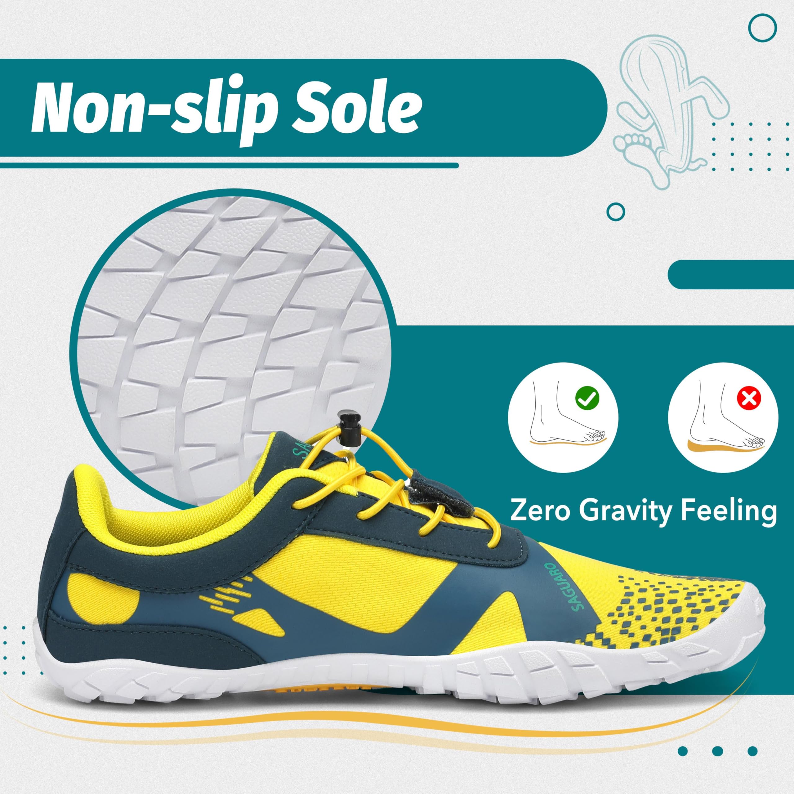 SAGUARO Scarpe Barefoot Uomo Donna Scarpe da Trail Running Minimaliste Antiscivolo Leggere Outdoor