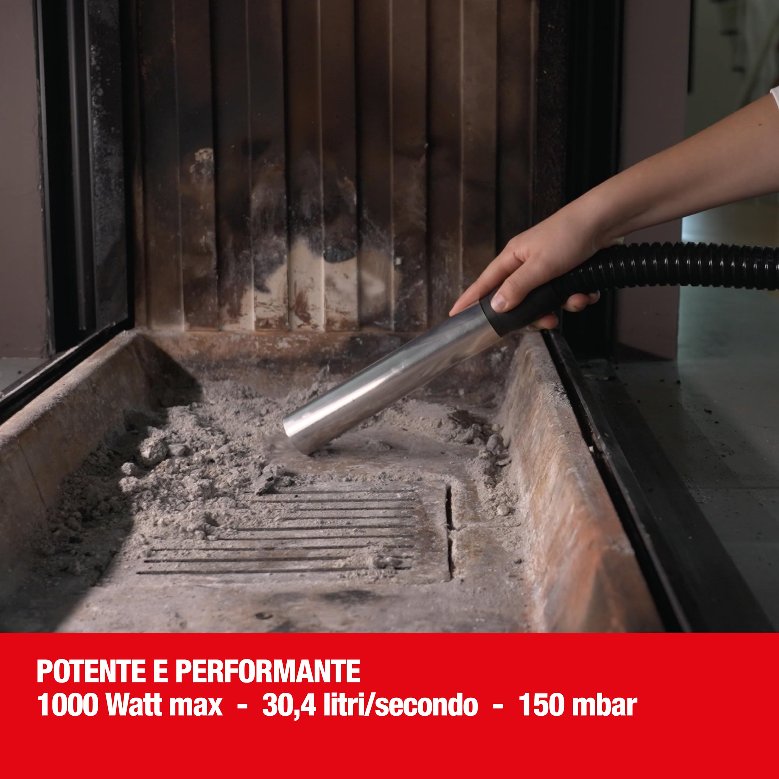 Lavor Aspiracenere ASHLEY 416 con funzione soffiante, regolazione di flusso, carrello, filtro HEPA lavabile e prefiltro polveri fini