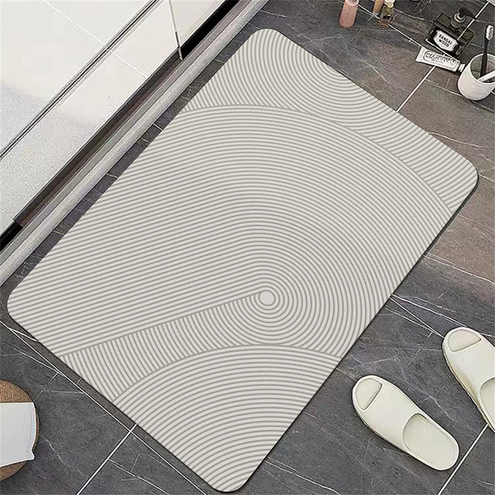 Tappeto Bagno Assorbente In Ciniglia Grigio 50x80 Cm - Antiscivolo, Morbido E Lavabile In Lavatrice