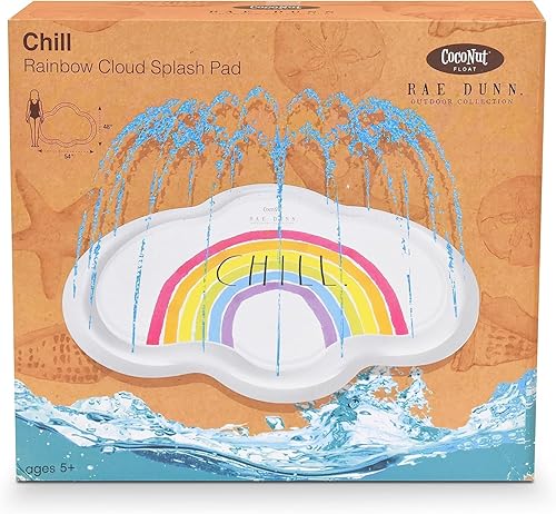 Miniatura 5 de Rae Dunn x CocoNut Float Rainbow Cloud Splash Pad - Tema frío - Juguete de agua duradero - Aspersor seguro y divertido para patio trasero, ideal