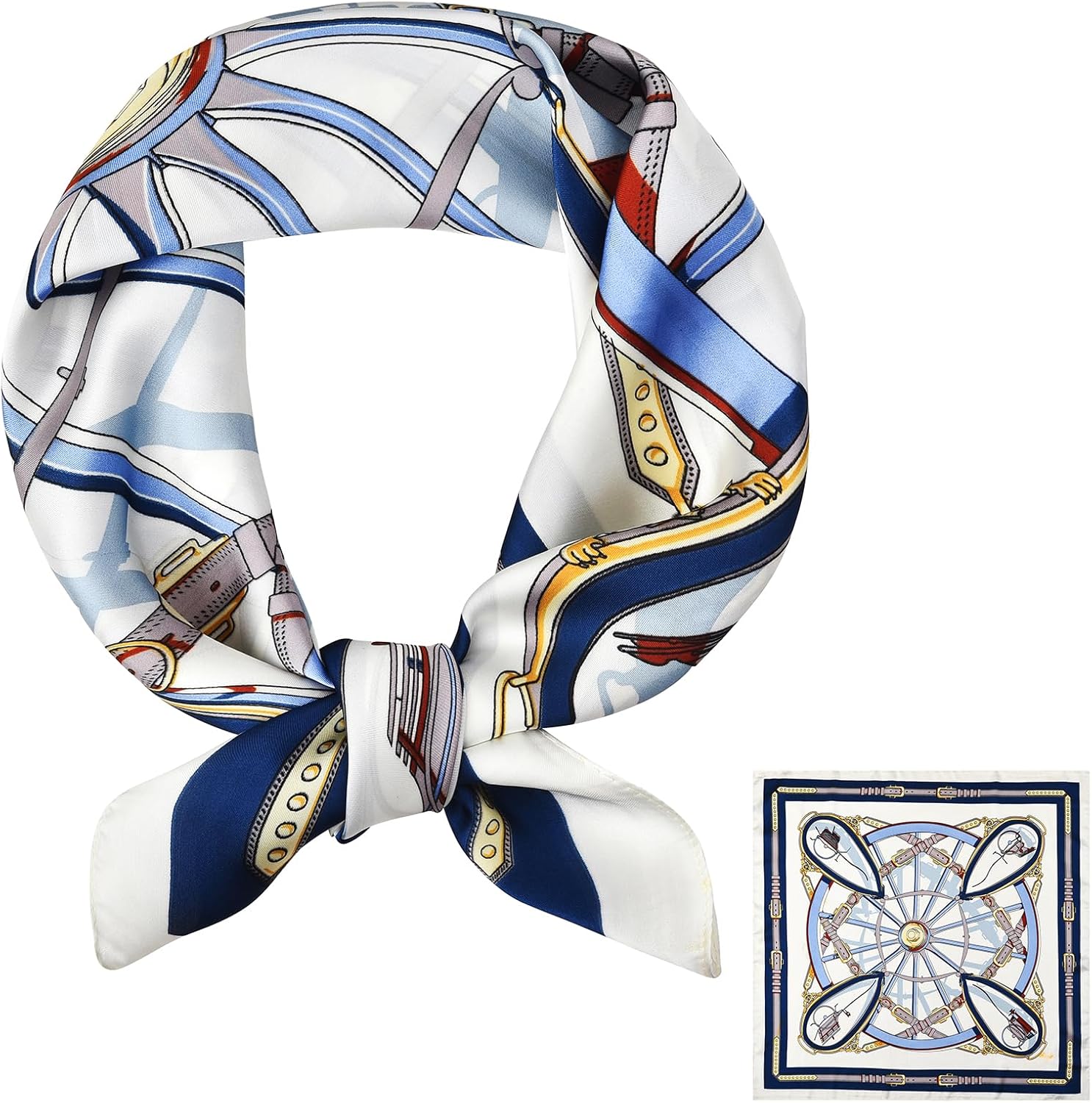 Silk Feeling Hair Scarf Bandanas for Women 27.5″ Square Lightweight Satin Head Scarves Neck Sleeping Headscarf Wrap