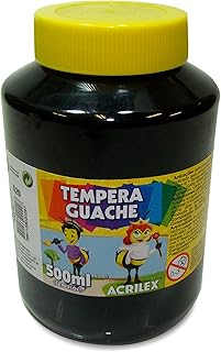 Tempera Guache Acrilex Preto 500 Ml