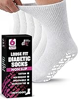 Vista 12 de Debra Weitzner 6Pk Non-Binding Loose Fit Sock - Non-Slip Diabetic Socks for Men and Women - Crew, Ankle