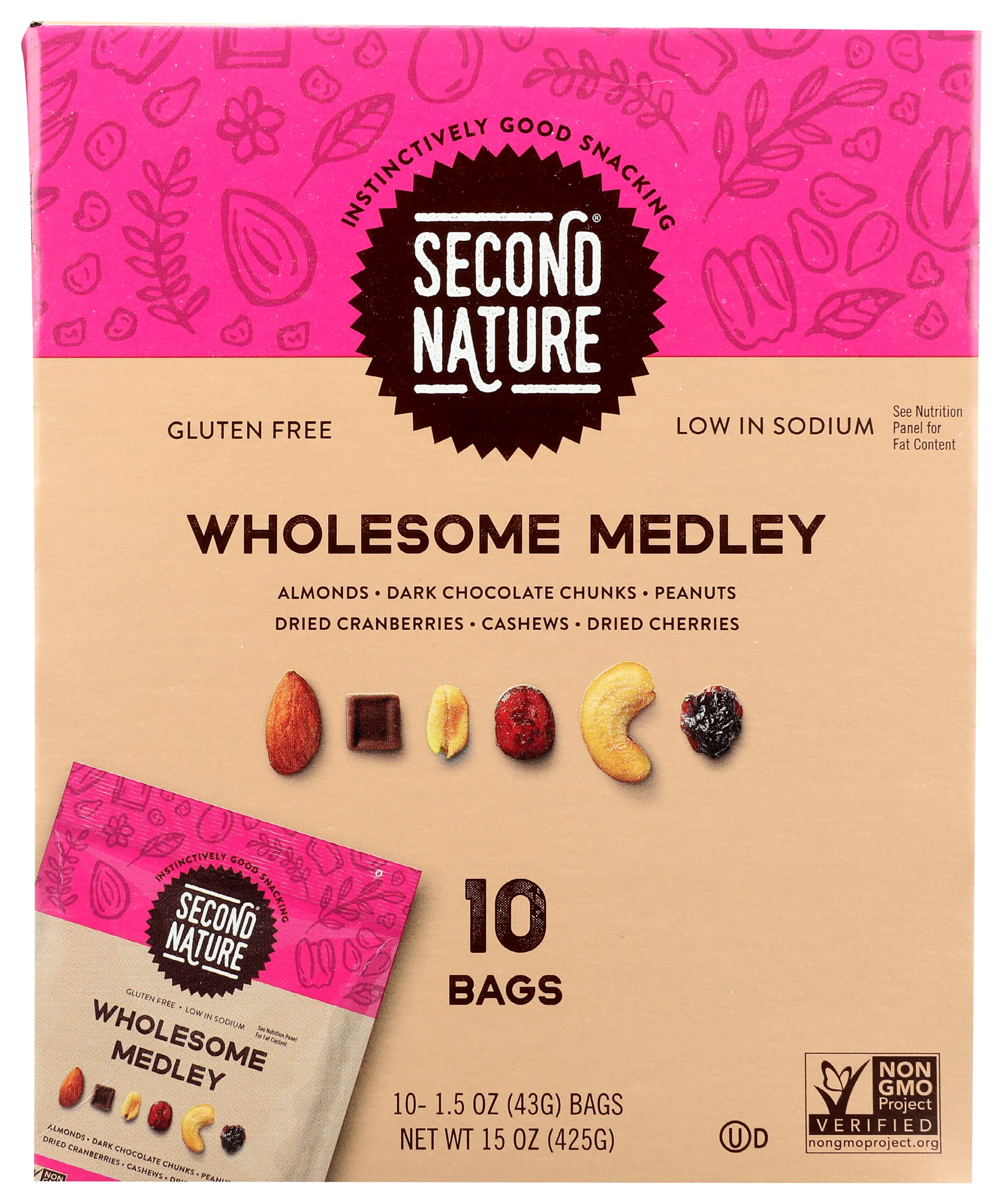 Second Nature Wholesome Medley Trail Mix 10 Pack, 15 Oz
