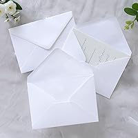Vista 5 de PONATIA Paquete de 50 sobres A1, sobres blancos de 3.62 x 5.2 pulgadas, perfectos para tarjetas de boda, tarjetas RSVP, sobres de tarjetas de regalo