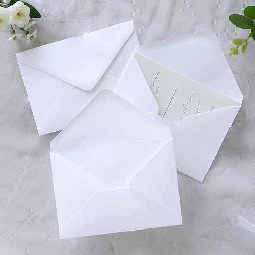 Miniatura 5 de PONATIA Paquete de 50 sobres A1, sobres blancos de 3.62 x 5.2 pulgadas, perfectos para tarjetas de boda, tarjetas de confirmación, sobres de