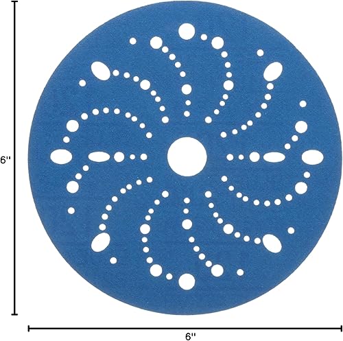 Miniatura 3 de Hookit AMAPR 3M Blue - Disco abrasivo multiagujero, 36174, 6 pulgadas, grado 120, 50 discos por caja
