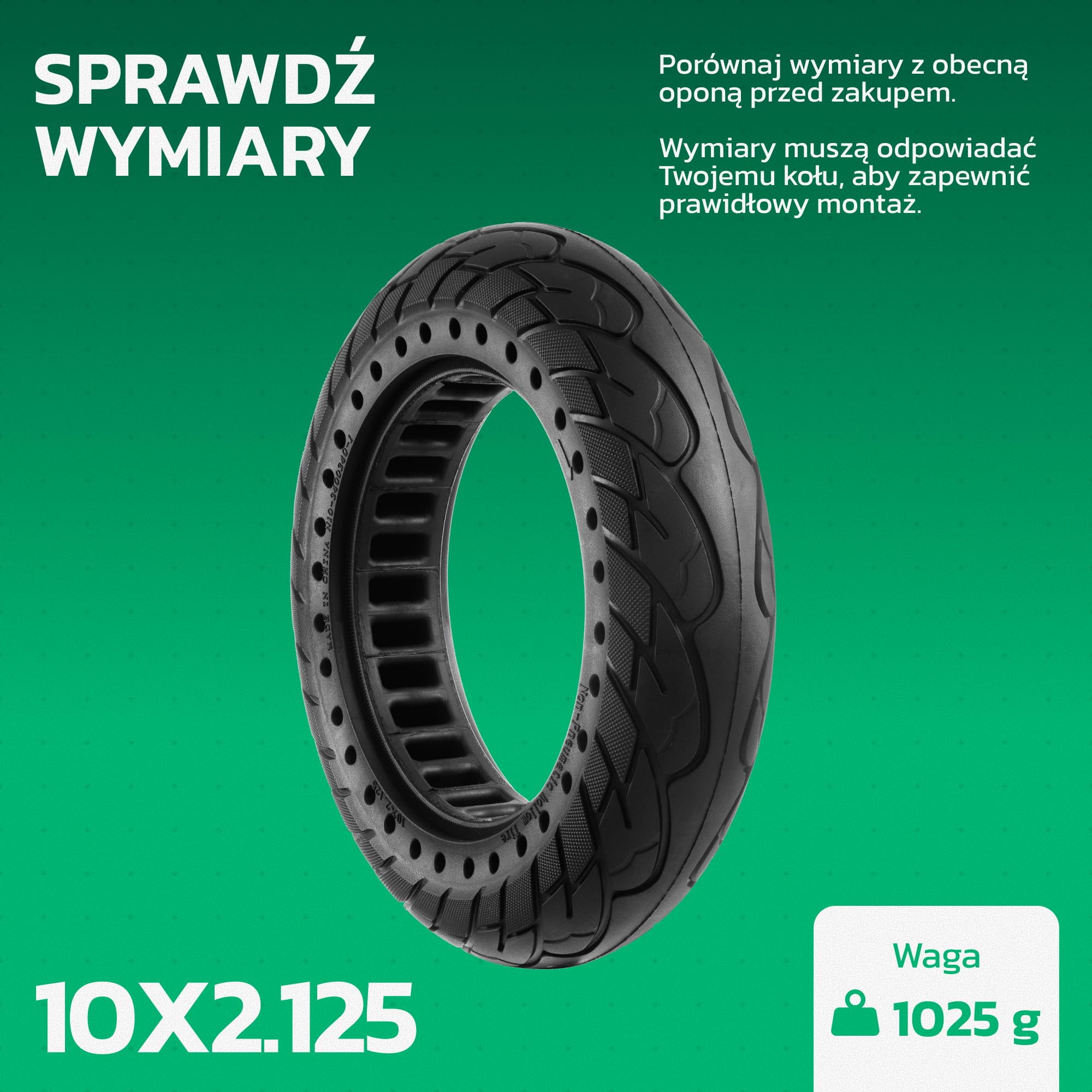 MOOVMOOV 10x2.125 Opony solidne - dla hulajnóg elektrycznych takich jak Pure Air Pro/LR, SoFlow S06, Vivobike S2 & S3 Max, inne - Opony odporne na przebicie 10x2.125 cali