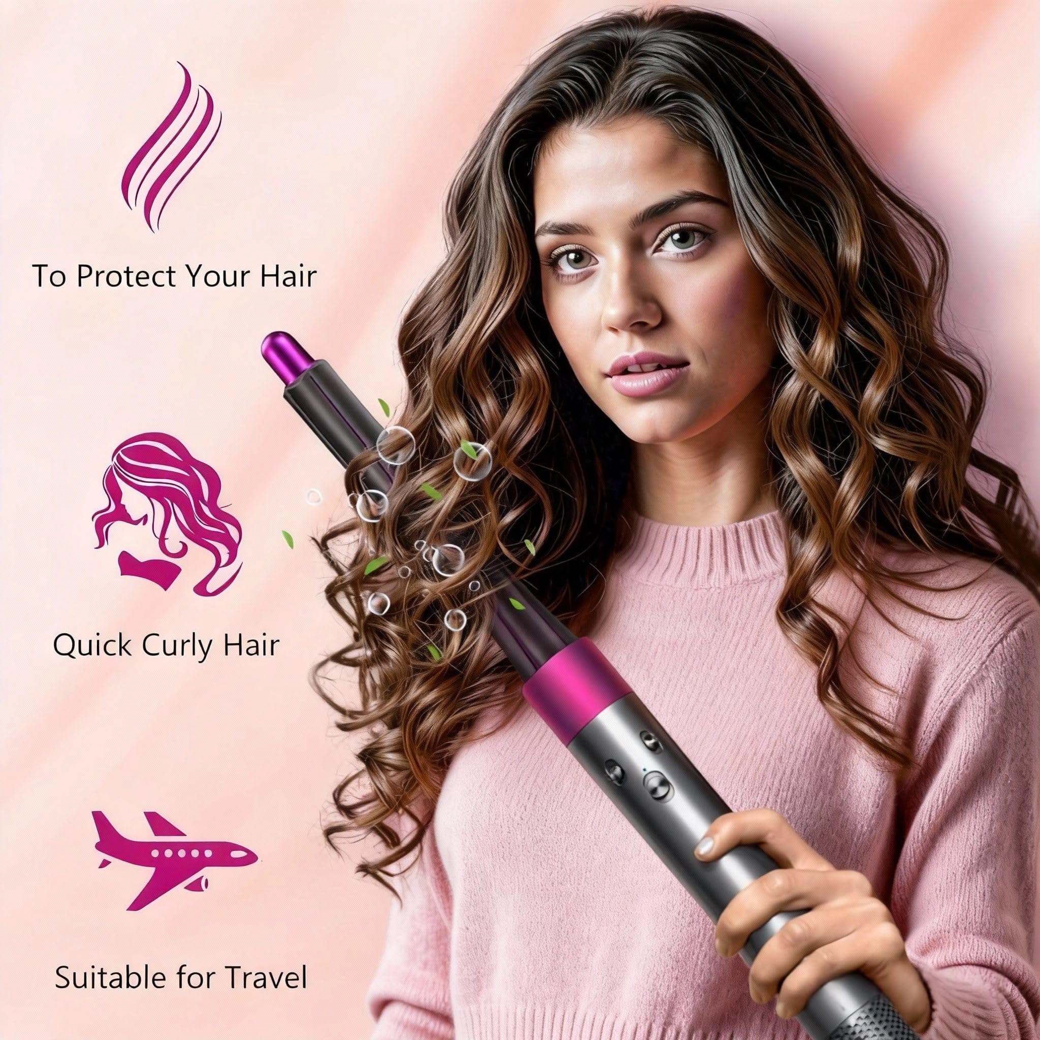 2 barriles rizadores de cabello de 20 mm de largo para piezas de accesorios Dyson Airwrap, accesorios de auto-rizado para Airwrap Styler, accesorios de rizado para múltiples estilos de cabello