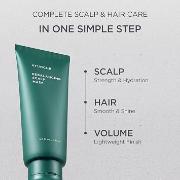 AYUNCHE Rebalancing Hair Mask 6.7 fl. oz. (200ml) [For All Hair Types] | Healthy & Strong Scalp and Hair Pack | Anti-Hair Loss Hair Treatment | Deep Conditioner | Korean Salon Brand