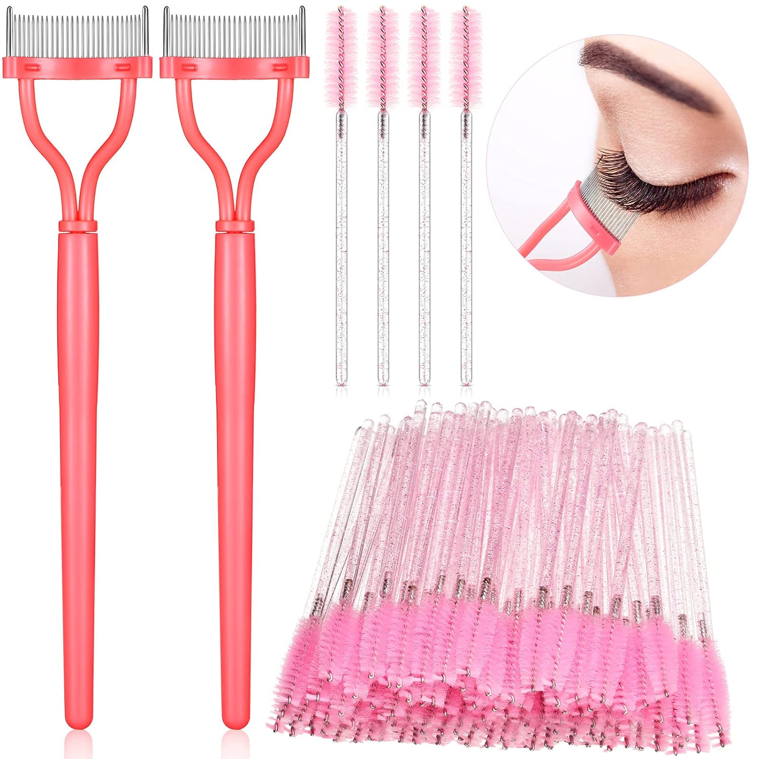 202 Pieces Eyelash Comb Mascara Separator Mascara Applicator and